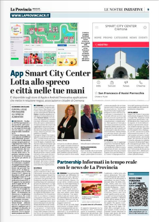 smartiamocremon's tweet photo. Oggi su @laprovinciacr il progetto @smartiamocremon #cremona #antispreco #nospreco #app #tecnologiasmar #smartcity #smartiamocremona https://t.co/W7RQbskAac
