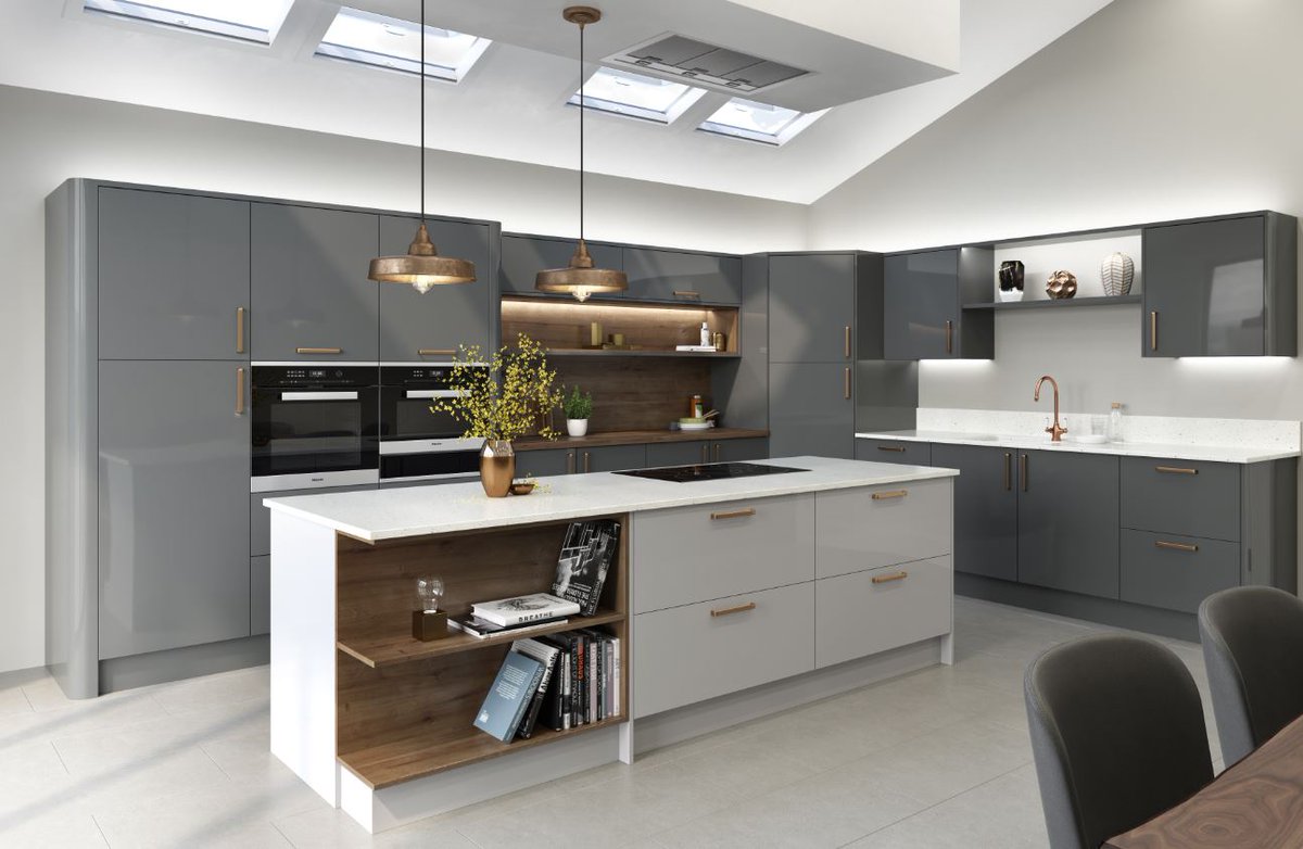 LochAnnaKitchen's tweet photo. Mala Collection. new range of painted and lacquered gloss doors, available in 7 colours. Shown here with our new copper handle and tap. https://t.co/uQLXNraxGe