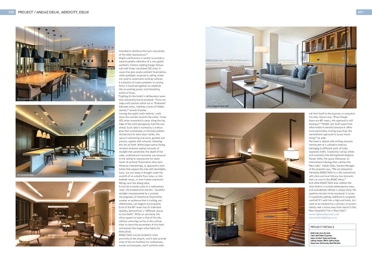 Amazing to be featured in @mondoarc_india with our project ANdAZ Delhi!