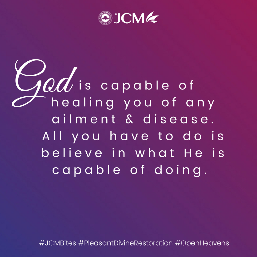 Jcm_rccg's tweet photo. God our Healer!
#JCMBites https://t.co/X6TnIhMg0N