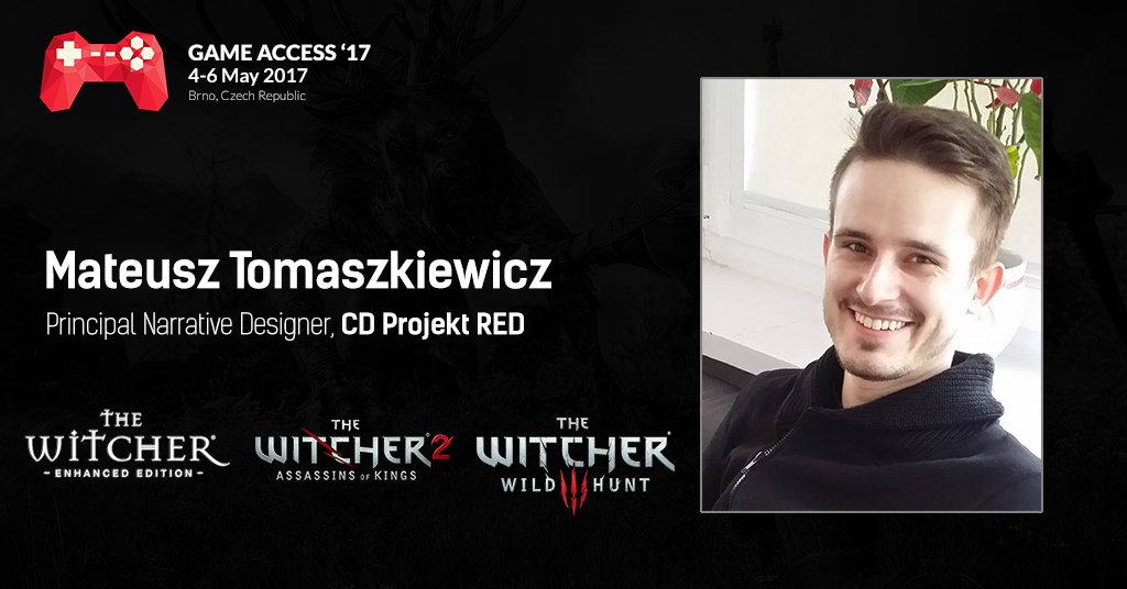 GameAccessConf's tweet photo. Our Witcher… emm… speaker @MTomaszkiewicz from @CDPROJEKTRED will talk about Quest Design! #GameAccess17 #indiedev https://t.co/Wp1h6PpciX https://t.co/xQOuB73nLZ