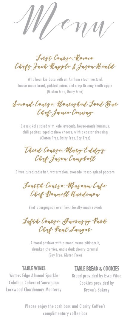 The #StarlightSupper menu looks amazing with creations by <a href="/RococosCrabCake/">RococosCrabCake</a>, <a href="/NourishedCo/">Nourished Co</a>, #MaryEddysOKC, <a href="/OKCMOA/">Oklahoma City Museum of Art</a> Cafe &amp; @GuernseyPark!