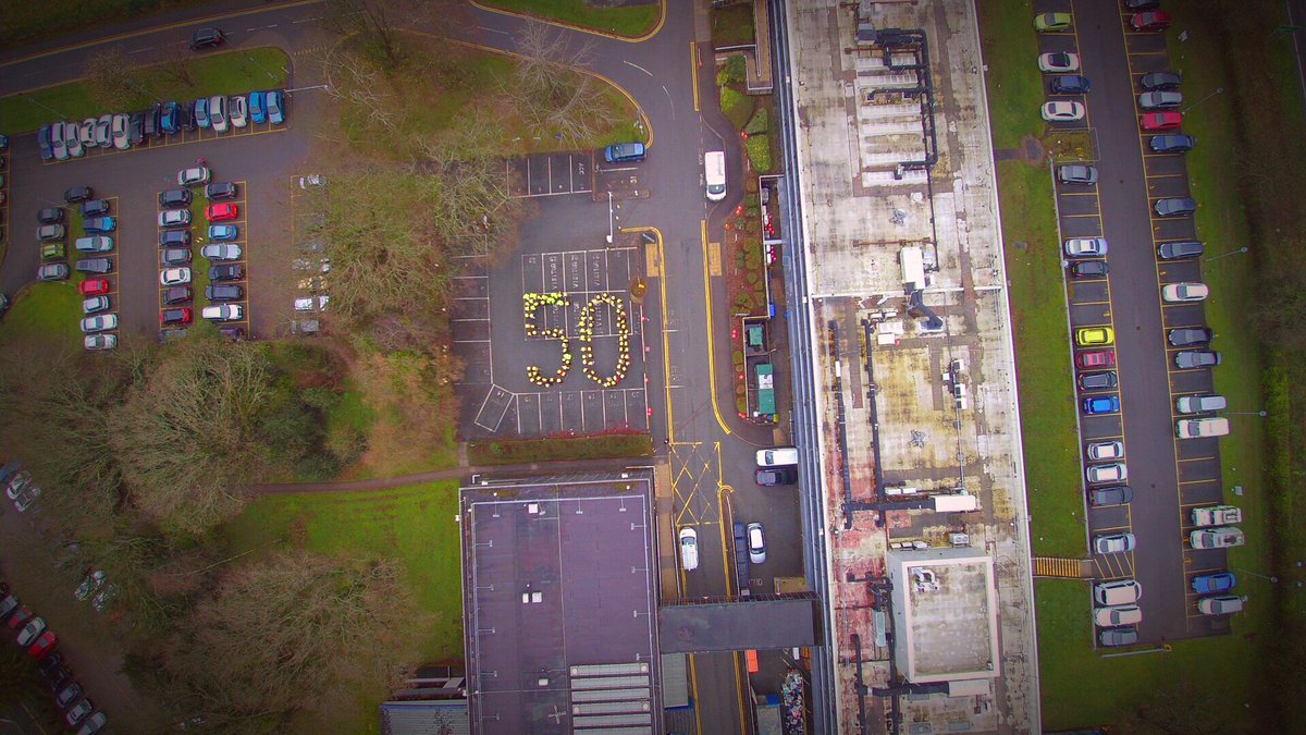 gwentpolice's tweet photo. To celebrate 50 years of Gwent Police our staff & officers at our HQ in #Cwmbran headed out bright & early to stand together #50yearsofGP https://t.co/GZsUyzRaEX