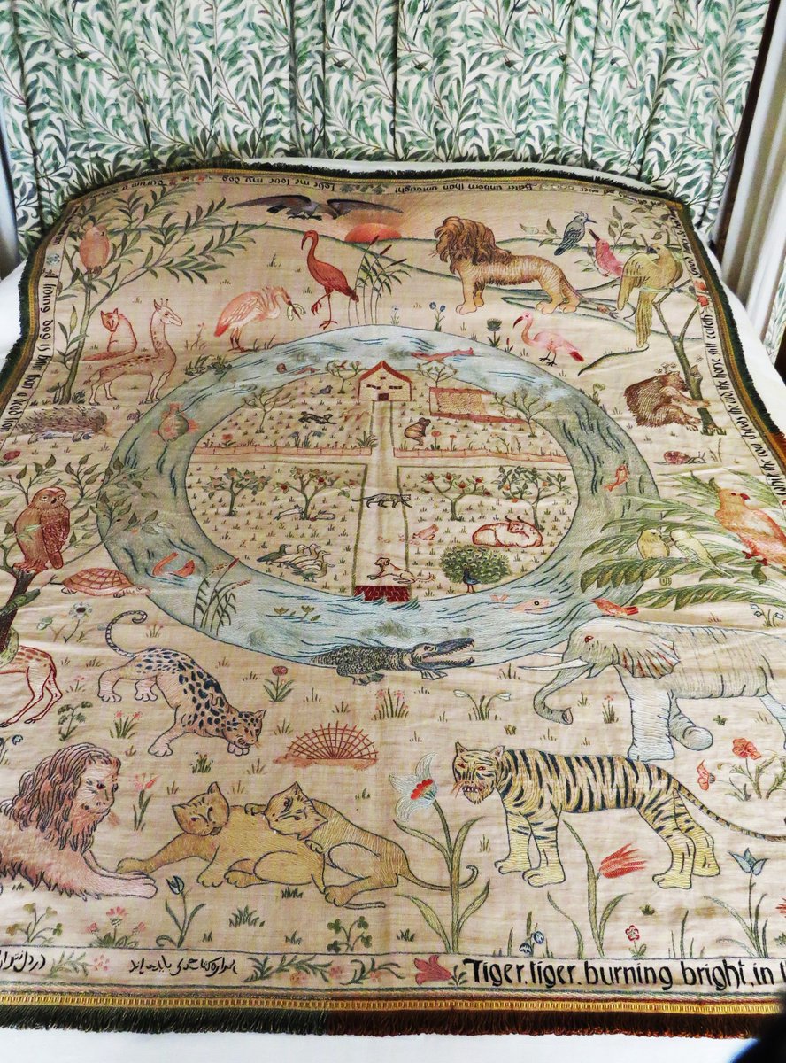 'The Homestead and the Forest' Cot Quilt,1900, designed by textile designer May Morris and embroidered by her mother Jane Morris #womensart