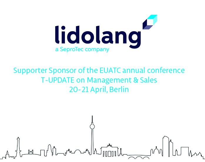 lidolang's tweet photo. We are supporting the @EUATCNews Conference (T-Update on Management and Sales) in #Berlin! #SupporterSponsor https://t.co/ULBqUZl7Rm