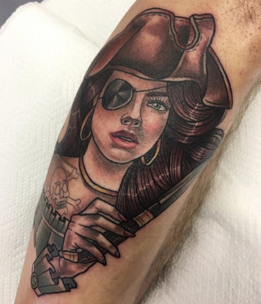 Tattoo Page  Pirate girl tattoo by Viviana Calvo   Facebook