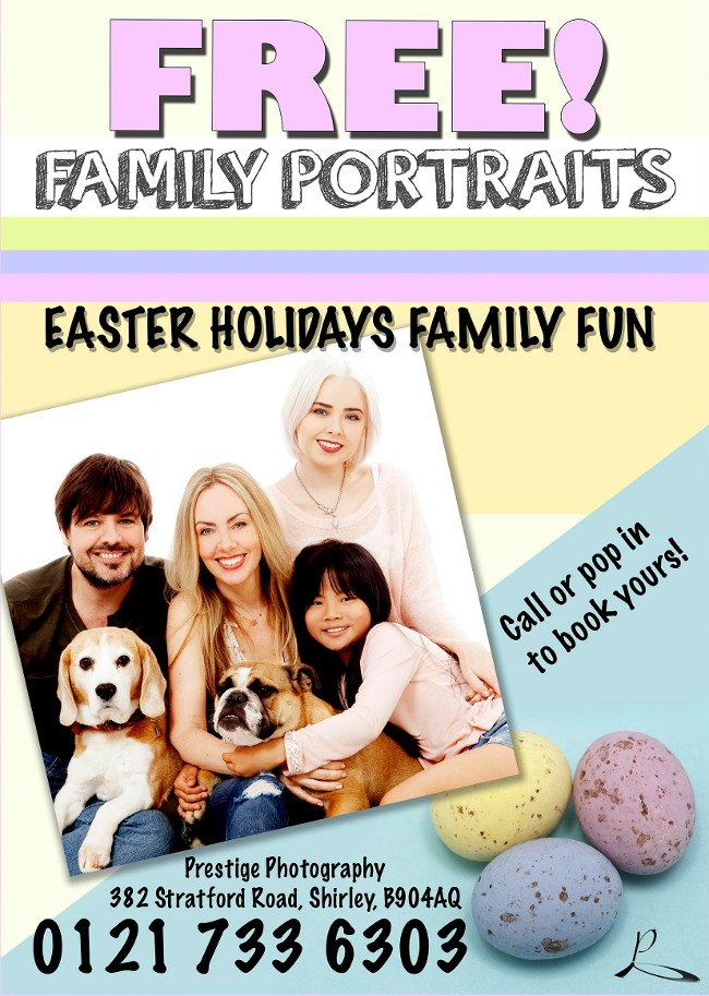 Prestige_Photo's tweet photo. Did you know we are giving away free family portrait sessions during the Easter holidays?!
Get booked in quick, there are going fast! https://t.co/zsDpssVx04