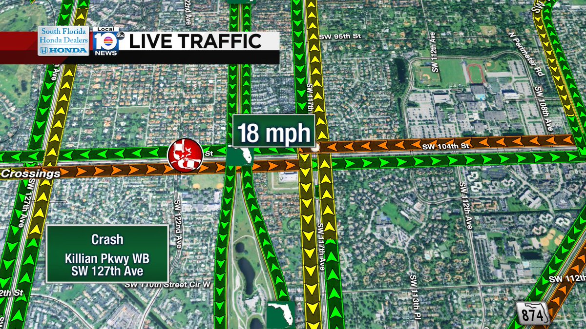 Crash on Killian Pkwy WB approaching SW 127th Ave #traffic https://t.co/F7zfmeEzSF