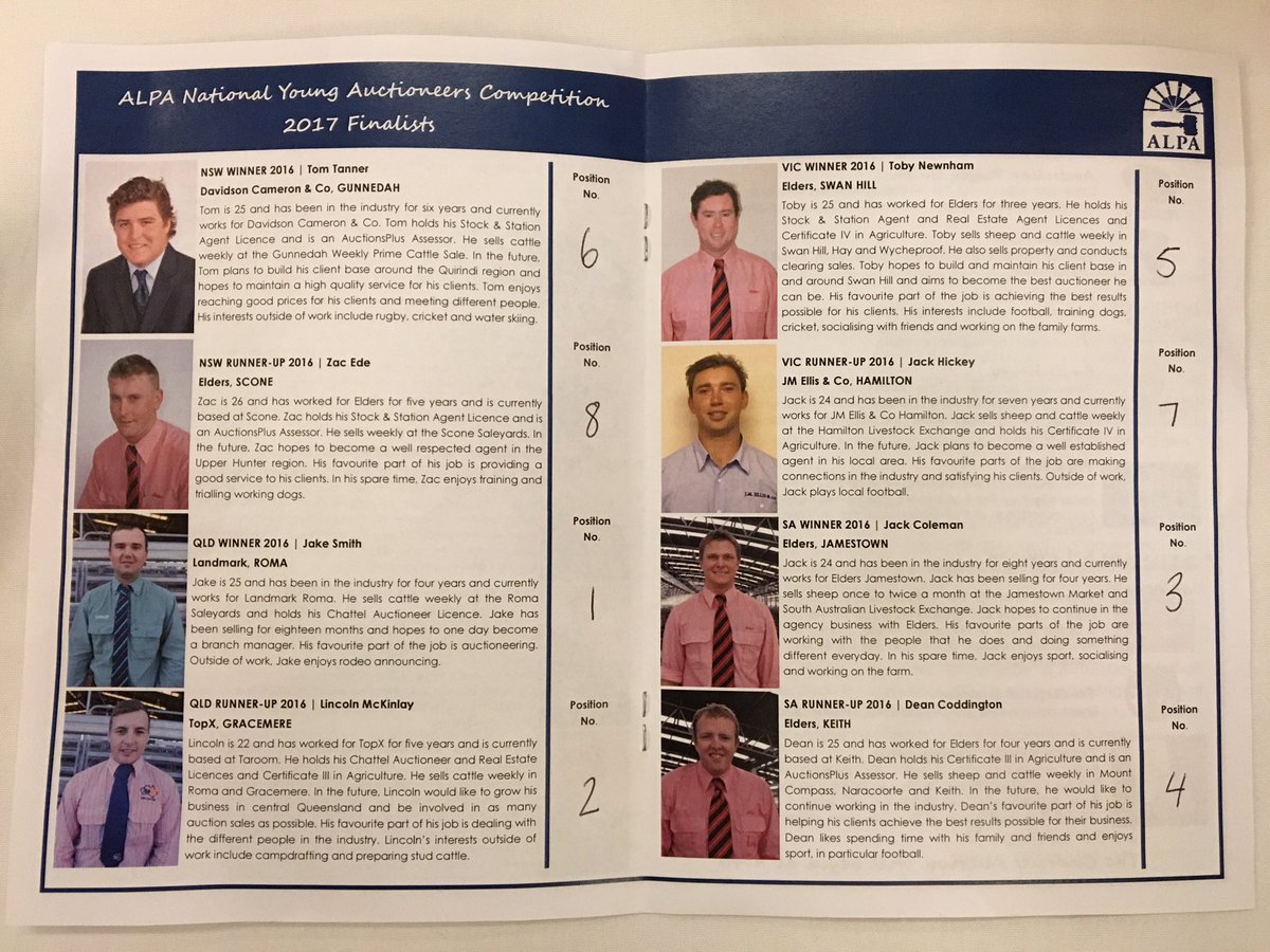 kirrabogan's tweet photo. @ALPA_Agents draw for National YAC comp. Good luck to all #agents @thelandnews https://t.co/PLYWDhFwVc