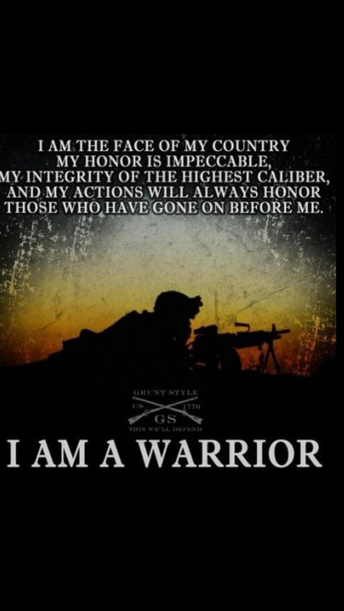 #Warriorwednesday I am the face of my country! My honor is impeccable!! My integrity is if the highest caliber! Good morning Patriots!🇺🇸🇺🇸