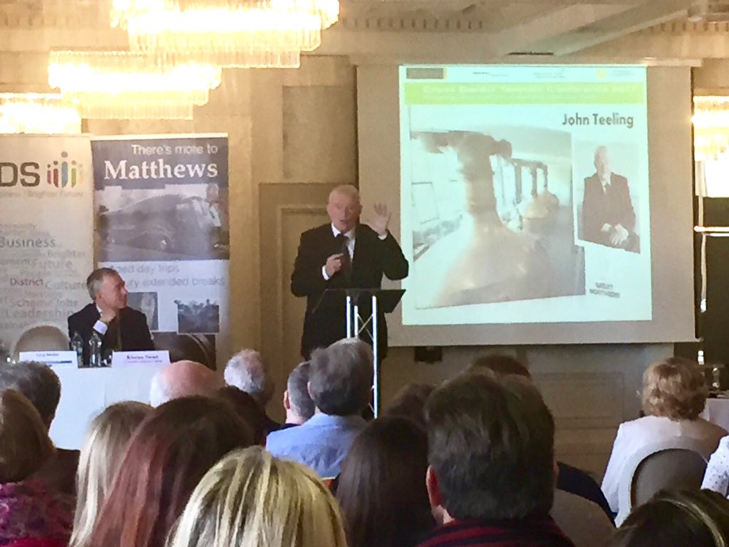 DundalkTourist's tweet photo. John Teeling, a fantastic example of @ancienteastIRL storytelling! Cracking up the room at #cbtc2017 https://t.co/f5cAqDU0SE