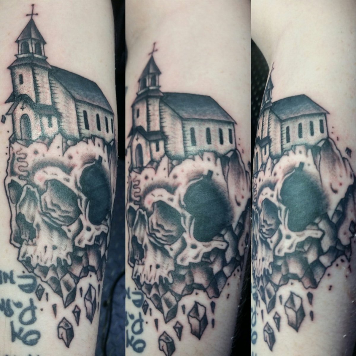 ta2face666's tweet image. Little tattoo I did on the homie Tristan the other day.