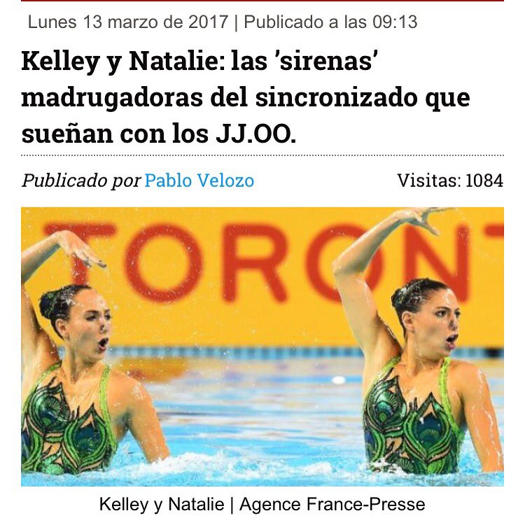 kelley_nata's tweet photo. Del otro día en Bíobío.cl 😁 #dueto #madrugadoras☀️ #jjoo #toronto #deporte #nadosincronizado #synchronizedswimming https://t.co/S6ffCyKft1