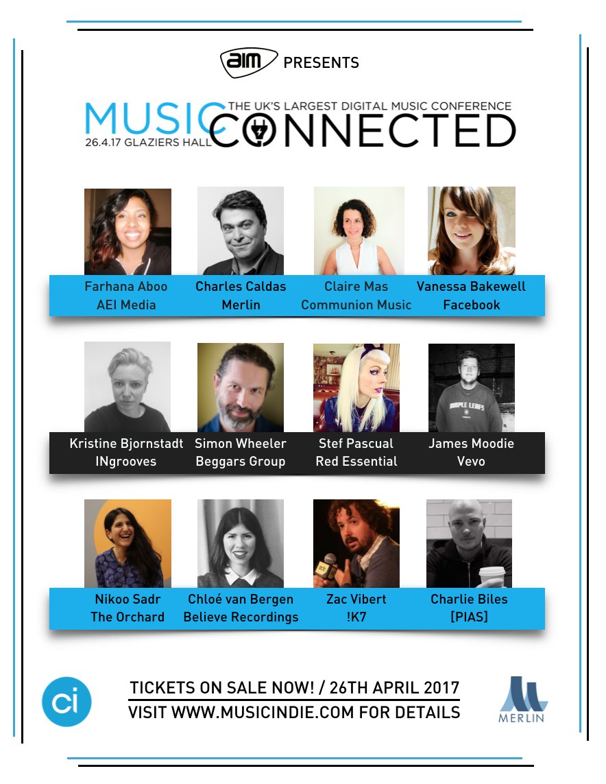 AIM_UK's tweet photo. Pleased to announce our final 3 #MusicConnected speakers: @stuartdredge @SiofraMcComb @MusicEcon101! Final tickets: https://t.co/XoQOVPDhqq https://t.co/YUPzxfiEAm