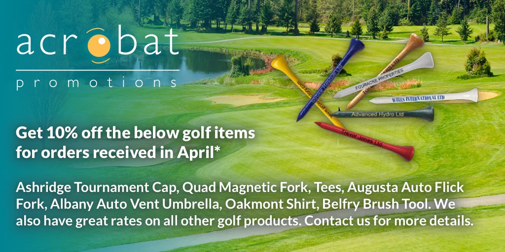 AcrobatPromo's tweet image. Get 10% off selected golf items for orders received in April. More info on our website. T&amp;amp;Cs apply ow.ly/OaKf30aAeOs