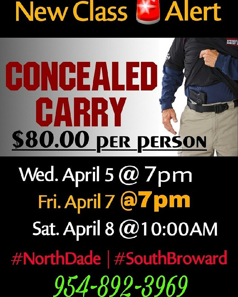 DarrylHolliday's tweet image. More Ppl are exercising the #2ndamendmentright #ConcealWeaponsPermitGetYours 
Call me to add you to one of these classes. 954-892-3969