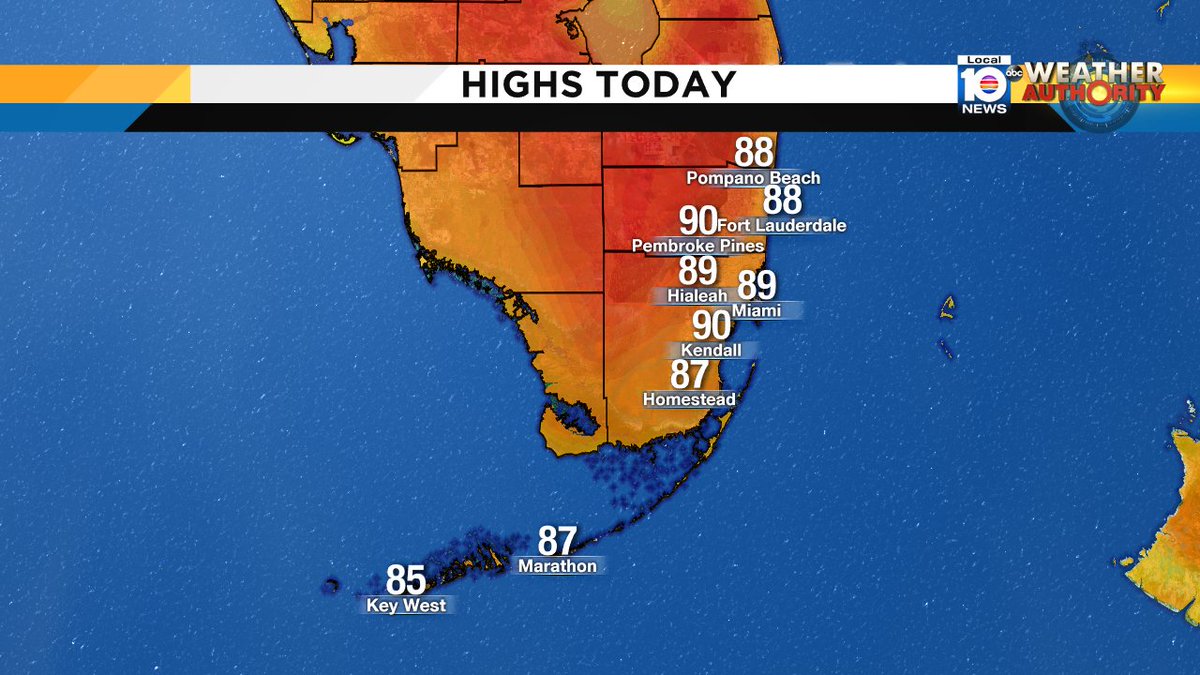Going to be a hot one today South Florida here is your forecast from @TrentAricTV https://t.co/6QZA9LNtso