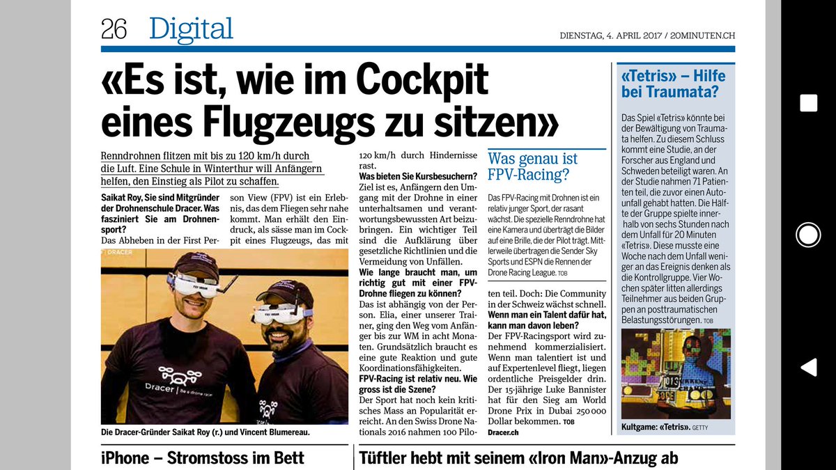 Super excited to have our #DroneSchool covered by <a href="/20min/">20 Minuten</a>! Learn how to #fly #drone from #TopSwiss  #DronePilots
m.20min.ch/digital/news/s…