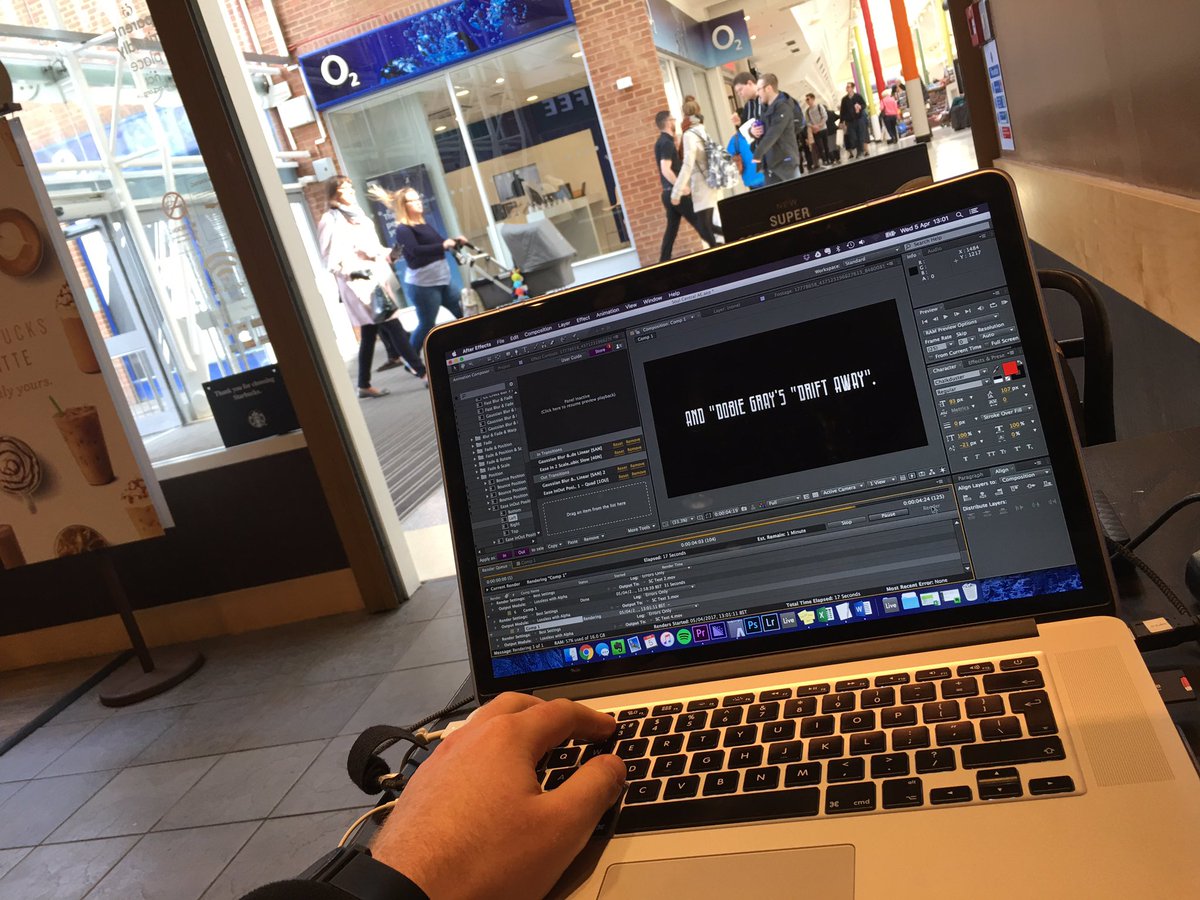 AlexArtifact's tweet photo. Being "that guy with a MacBook" in Starbucks, 'cept I'm animating text not writing a novel. Close enough! https://t.co/dDzpH2sv7B