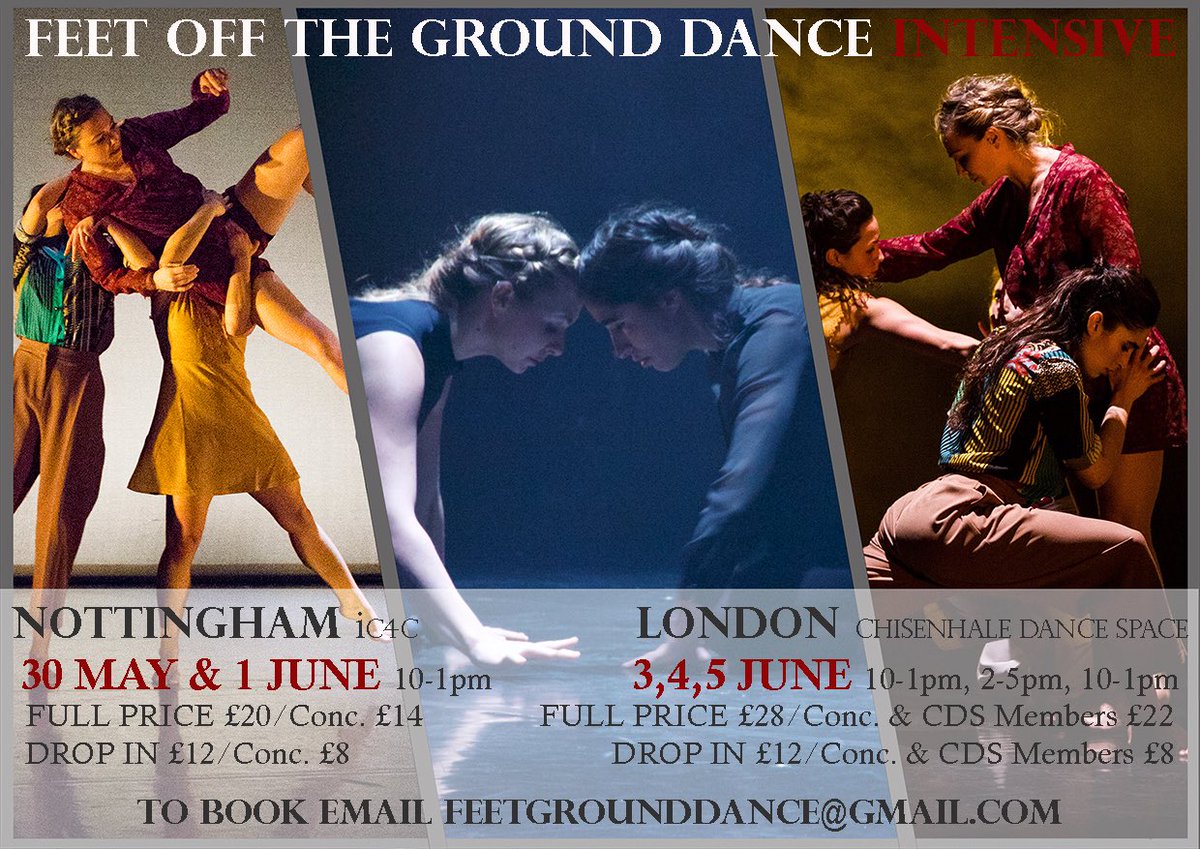 **FEET OFF THE GROUND DANCE INTENSIVES**

Each day will consist of a CI &amp; Partnering class, company rep and play!

#dance #play #intensive