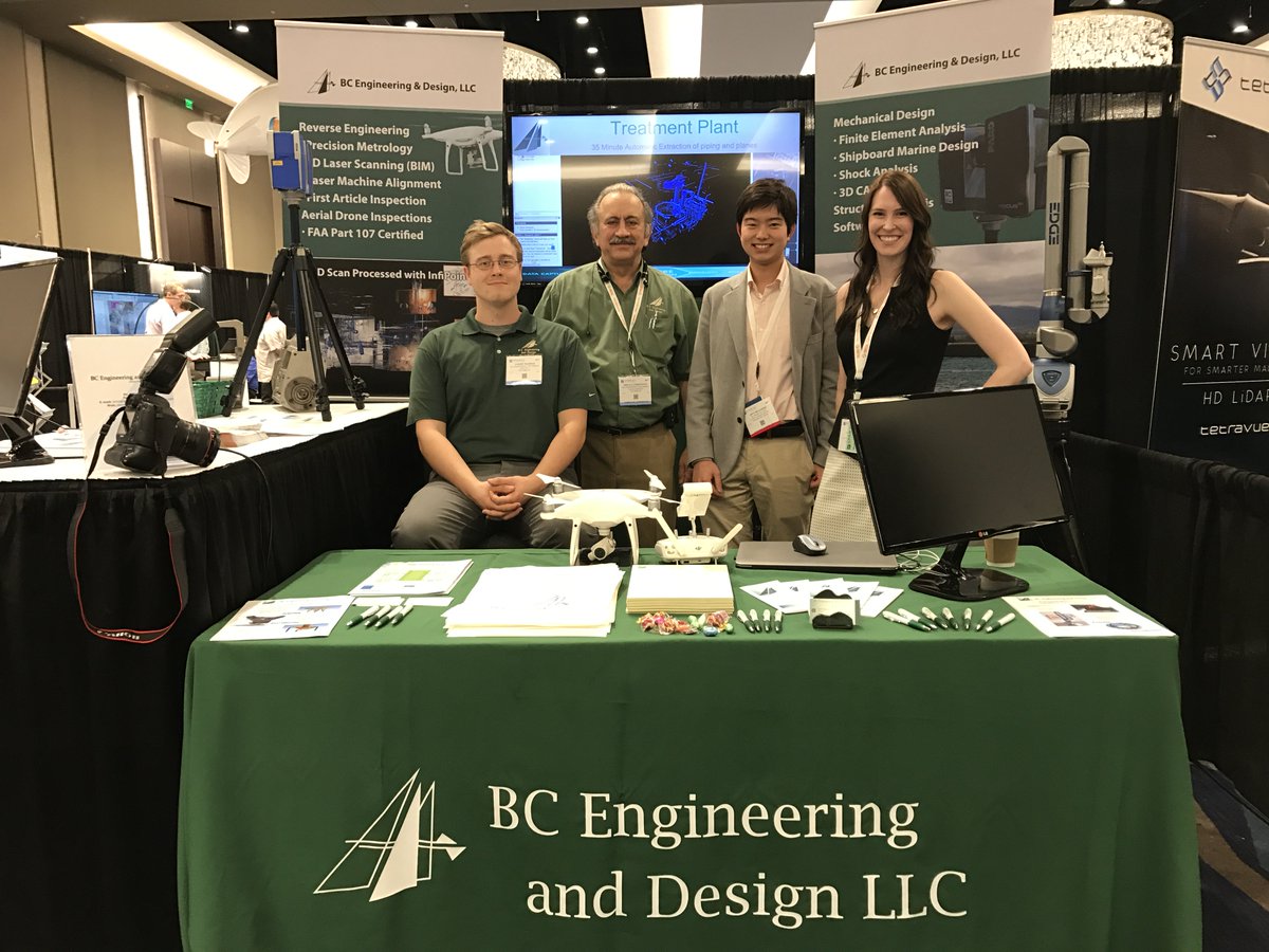 Elysium3D's tweet photo. @Elysium_Inc with their InfiPoints customer BC Engineering and Design at SPAR3D 2017. #SPAR2017 #InfiPoints #3Dscanning #Pointcloud https://t.co/qqAo1EyPiU