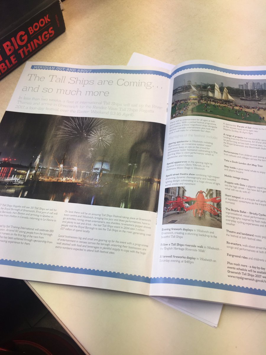 Reading through @MeridianMagLDN &amp; getting excited about the Tall Ships Festival next week! #Greenwich
