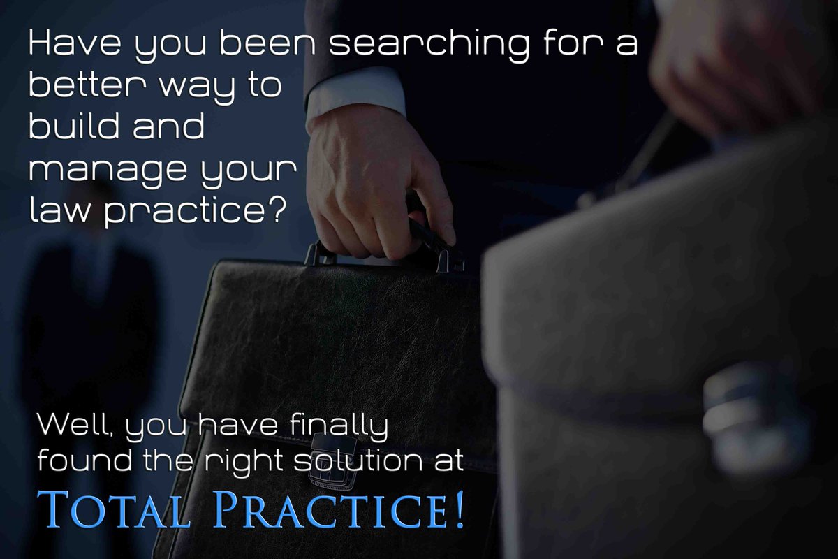 TotalPractice_'s tweet image. Have you been searching for a better way to build and manage your law practice? Here&apos;s your solution: ow.ly/xXuP30axZX2