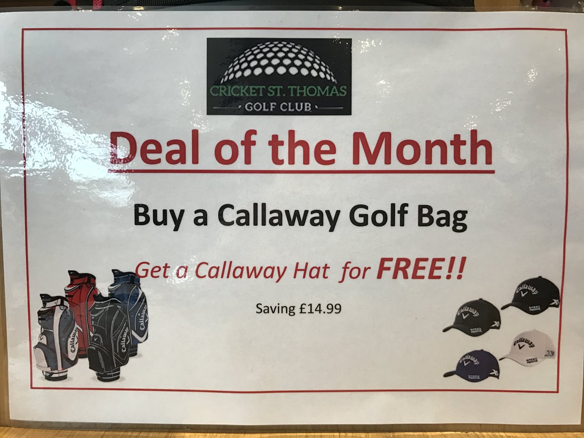 DEAL OF THE MONTH
When you purchase a Callaway Golf Bag you'll get a Callaway hat for FREE. 
Don't miss out while the offer lasts #gooddeal