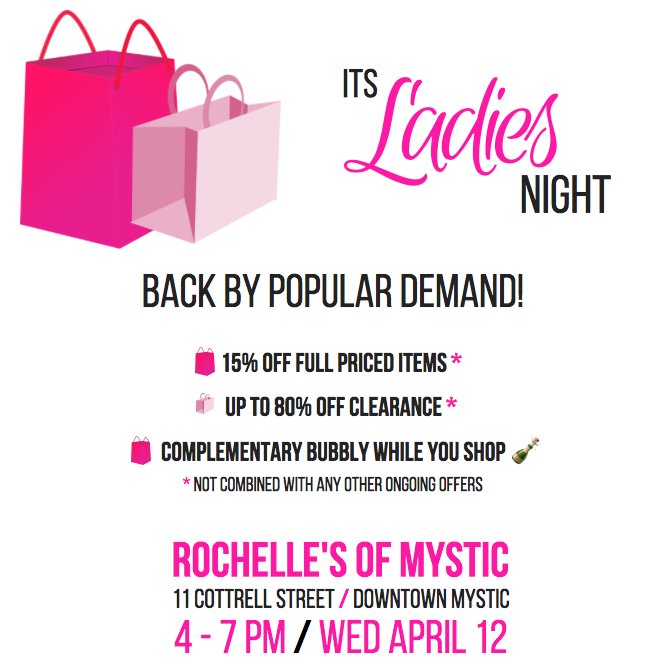 RochellesStyle's tweet image. 15% off regularly priced items &amp;amp; up to 80% off clearance on April 12 in our Mystic location! srtl.co/BB2o