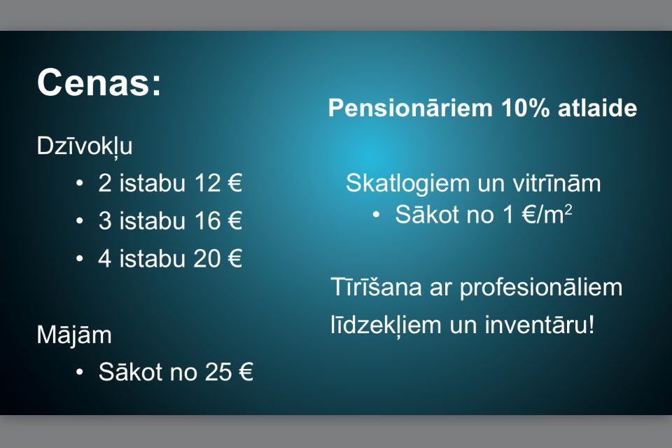 Nomazgā logus pēc ziemas!
Super piedāvājums Bauskā.
Interesē zvaniet 22165824