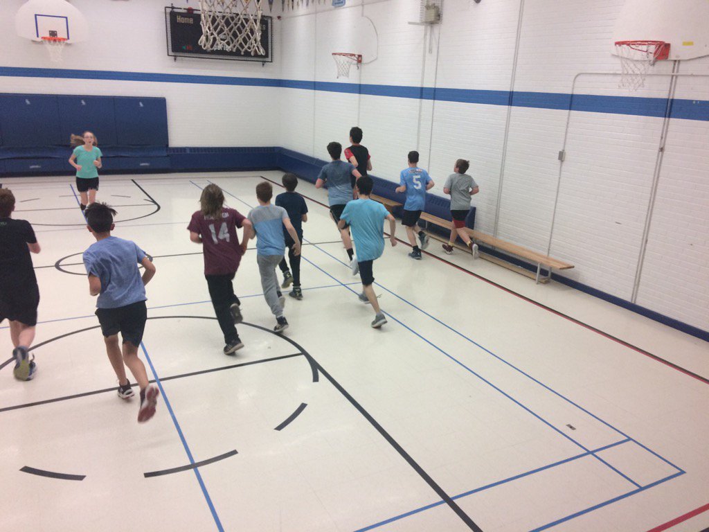 Grade 7&amp;8 beep test. Encouraging and supporting one another to do our best. #kingsrule