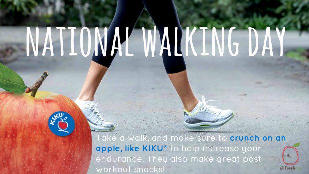 Take a walk today &amp; crunch on a 🍎 like KIKU®, to help increase your endurance, or enjoy it post-workout! #NationalWalkingDay <a href="/KIKUapplesUSA/">KIKU USA</a>