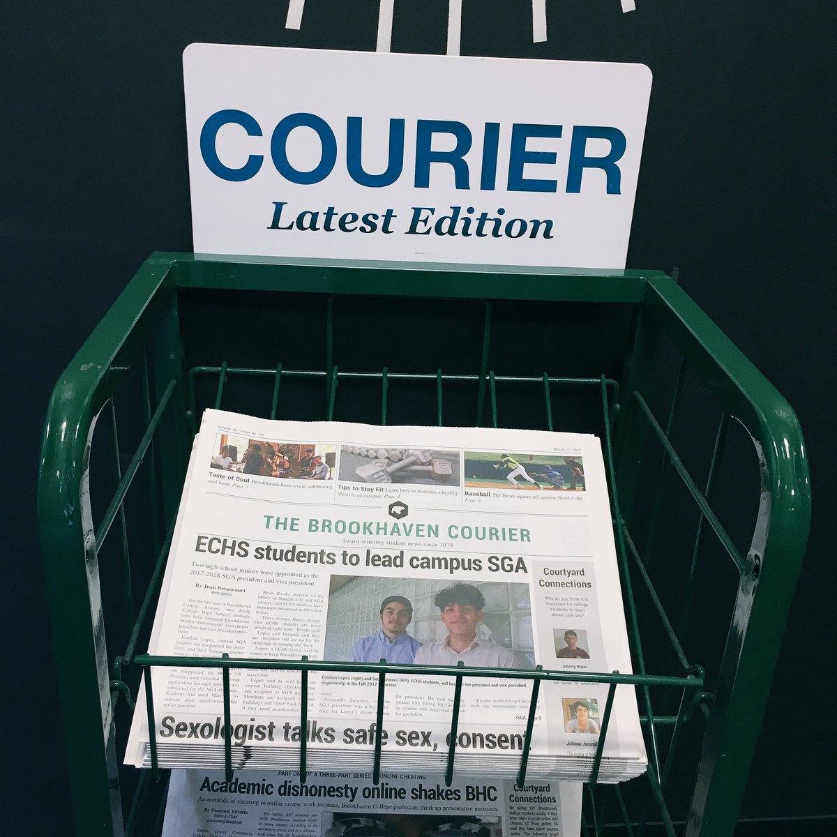 bhccourier's tweet photo. Be sure to grab a copy of our latest issue. This weekend, Vol. 39, No. 10 won 1st Place "Best of Show" in our division at #TIPA2017. https://t.co/Ozj66XFnI7