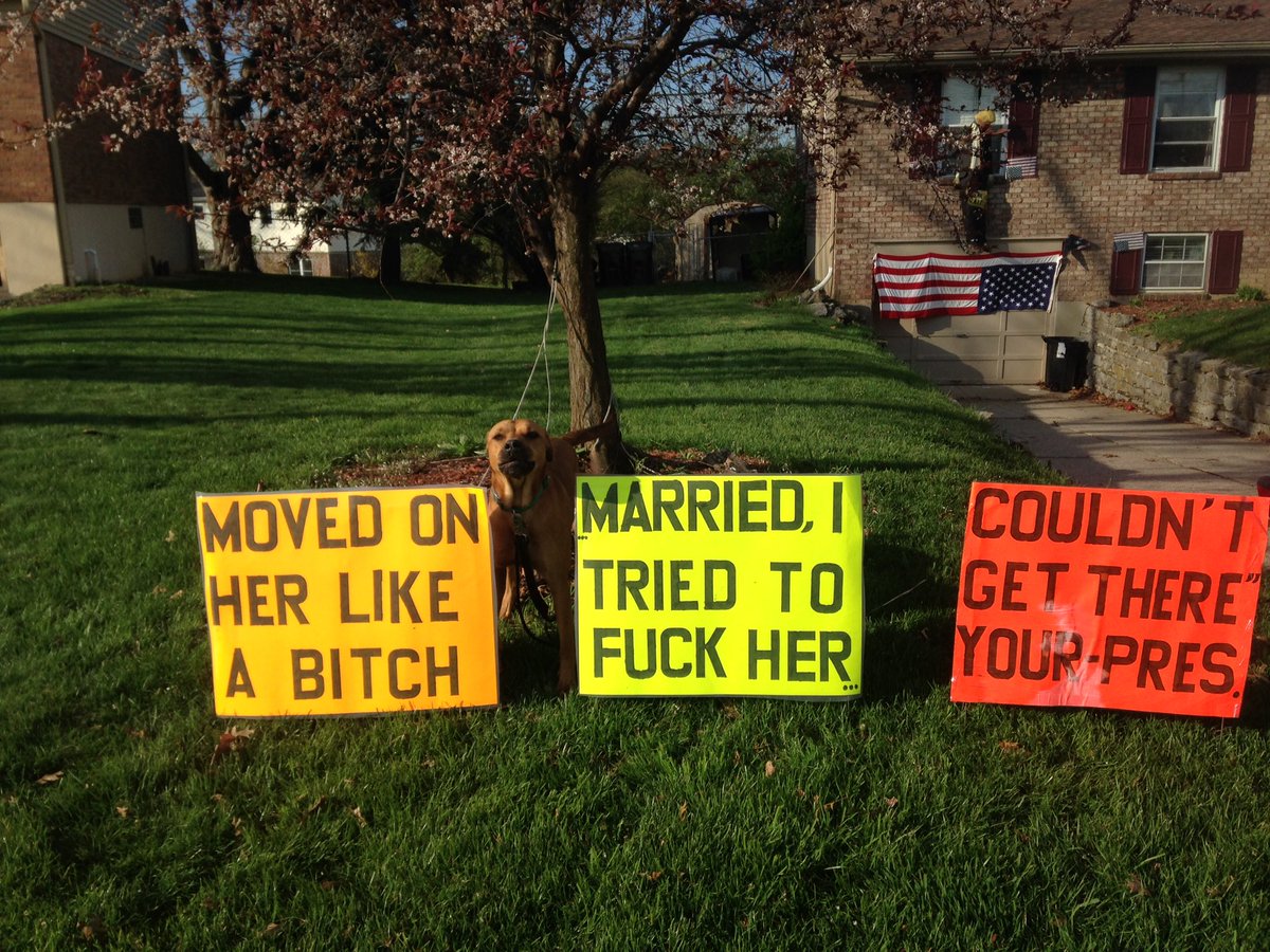 Dadmang13's tweet photo. @shame what the neighborhood has come too! I had to develop a "sign  security program" to even have #firstAmend. right! Neighbors stole 3x!! https://t.co/hh3OUXhFod