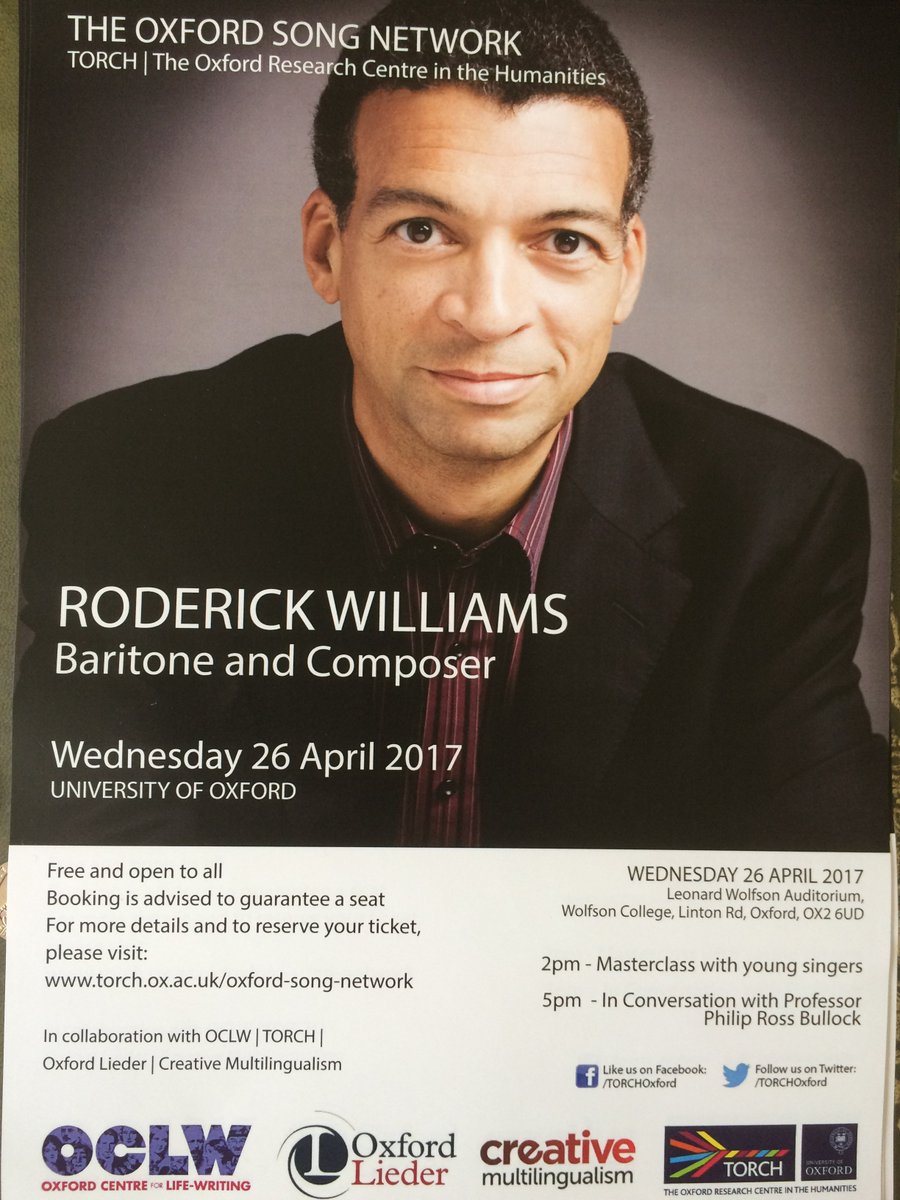 We're very much looking forward to welcoming Roderick Williams on 26 April! Events are free, but please book: torch.ox.ac.uk/roderick-willi…