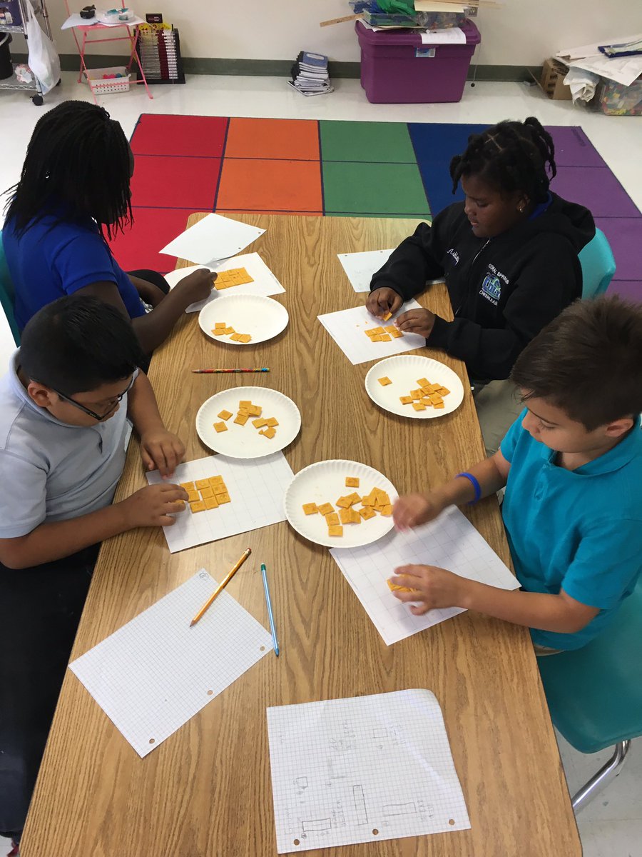 iteachthewhy's tweet photo. How do I teach area &amp; perimeter? With cheez-its of course! @OrchardViewES @OVES_AP @ChristinaFeraco @pbcsd @MickeyBanek https://t.co/AaLcoeM1iM