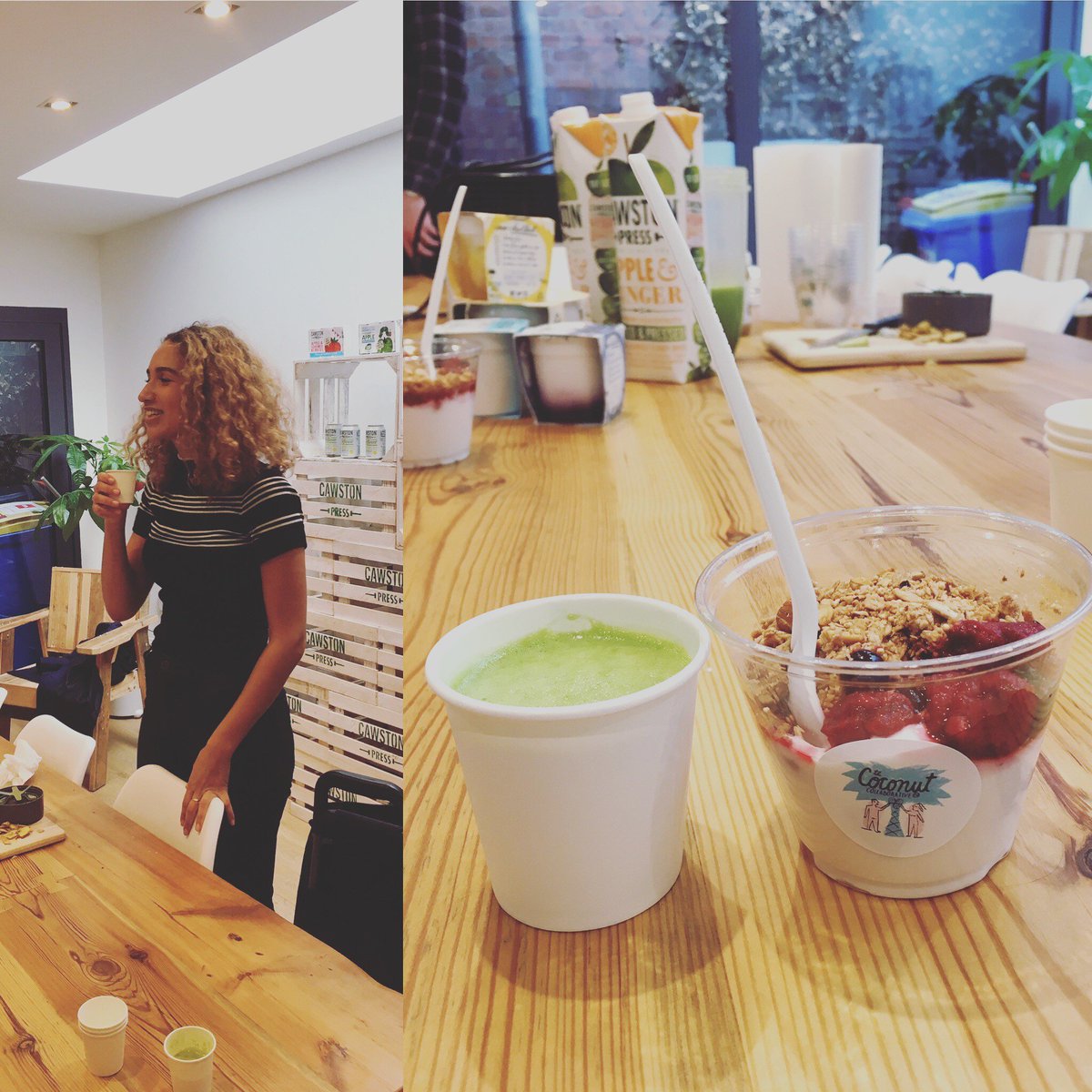 cawstonpress's tweet photo. Breakfast stations are us! Great to have a visit from our friends at @coconutcollab this morning #coconutcollab #cawstonpress https://t.co/loZkgoAmr2