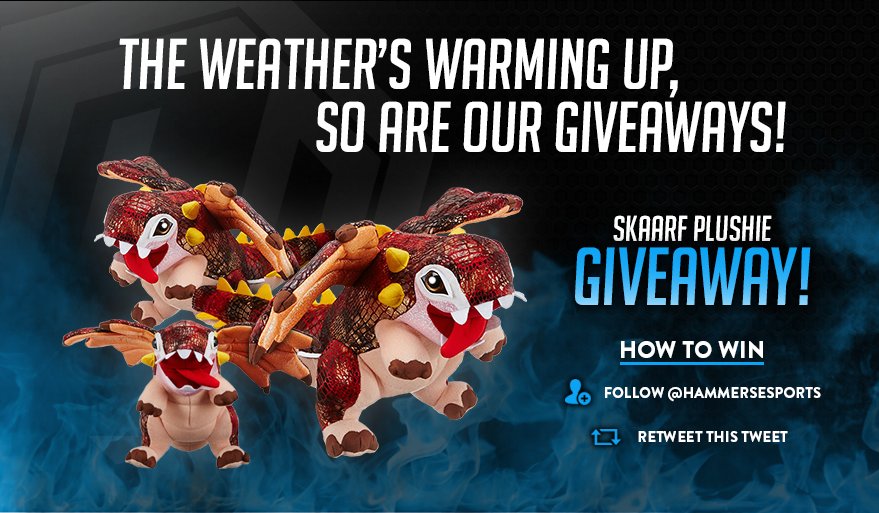 HammersEsports's tweet photo. We're giving away @vainglory Skaarf plushies to 3 lucky winners! Entering is easy - just FOLLOW + RETWEET! Contest ends 12 April #HAMMERTIME https://t.co/fHuLGx8sOv