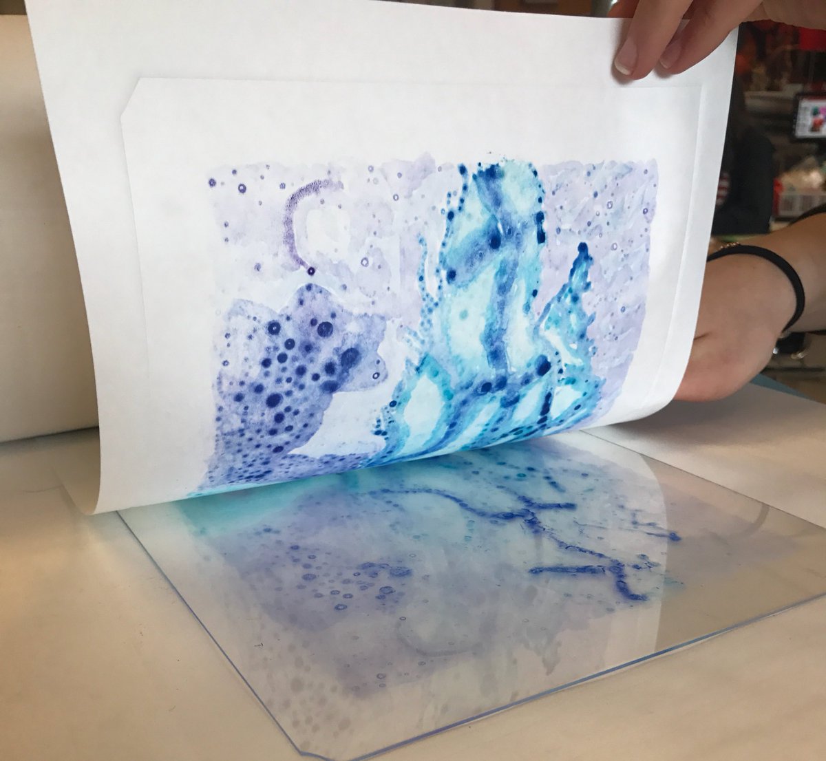 CBdthomasART's tweet photo. The joy of multiple prints #ghostprints #interpretations #colortheory #printing #fun @CBSDart https://t.co/Rqhp5fbDKH