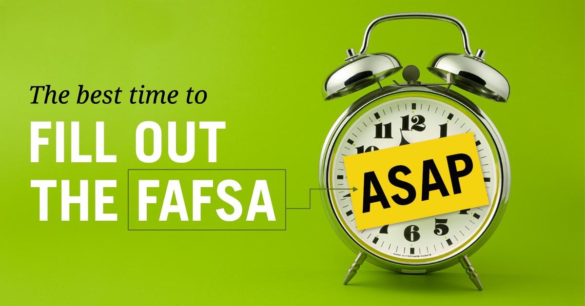 FAFSA's tweet photo. Tax Day is April 18, but you can fill out the FAFSA now—after all, it requires 2015 tax info, not 2016. Do it now: https://t.co/xxiKLKIp1Z https://t.co/xIKqVWH0e0