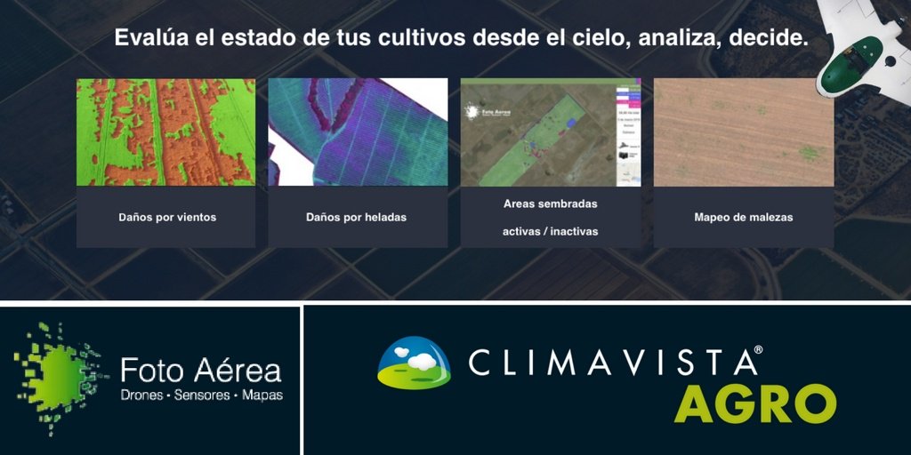 ClimaVistaAgro's tweet image. Imágenes por drone de los #cultivos. ¡El análisis empieza desde el cielo! 
👉 bit.ly/2o0STe7 @ClimaVistaAgro @erikdebadts @Micasense