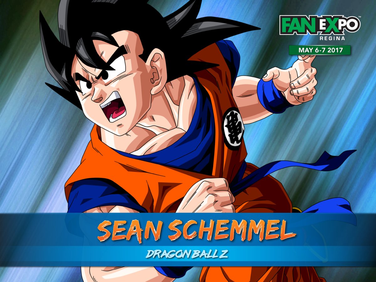 @SeanSchemmel. the voice of Dragon Ball Z Super Saiyan Goku, is coming to. 