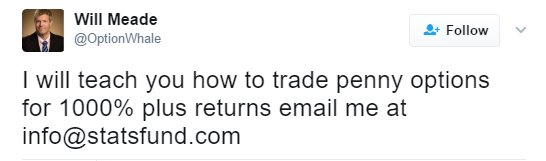 Former $1.5B  $GS Fund Manager/Prolific BS Artist @OptionWhale wants to teach you how to trade PennyStock Options for 1000% returns