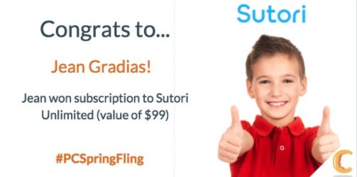 PledgeCents's tweet image. Congratulations to Jean Gradias for winning a subscription to @SutoriApp in our latest contest, #PCSpringFling! #edchat #teaching #edtech