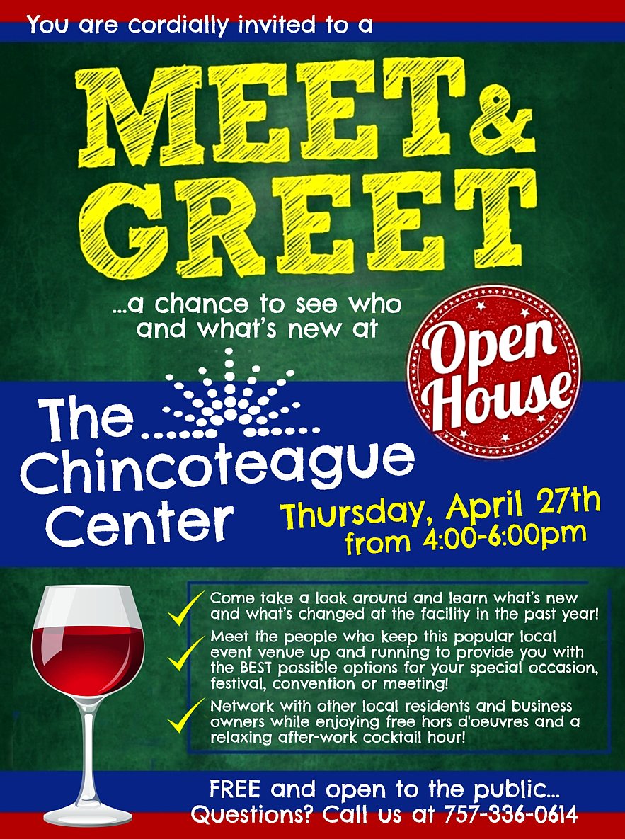 ChincoCenter's tweet photo. Come and see who &amp; what's new at the Chincoteague Center at a Meet &amp; Greet Open House on Thursday, April 27th from 4-6pm - FREE! https://t.co/dyzhwPTMsj