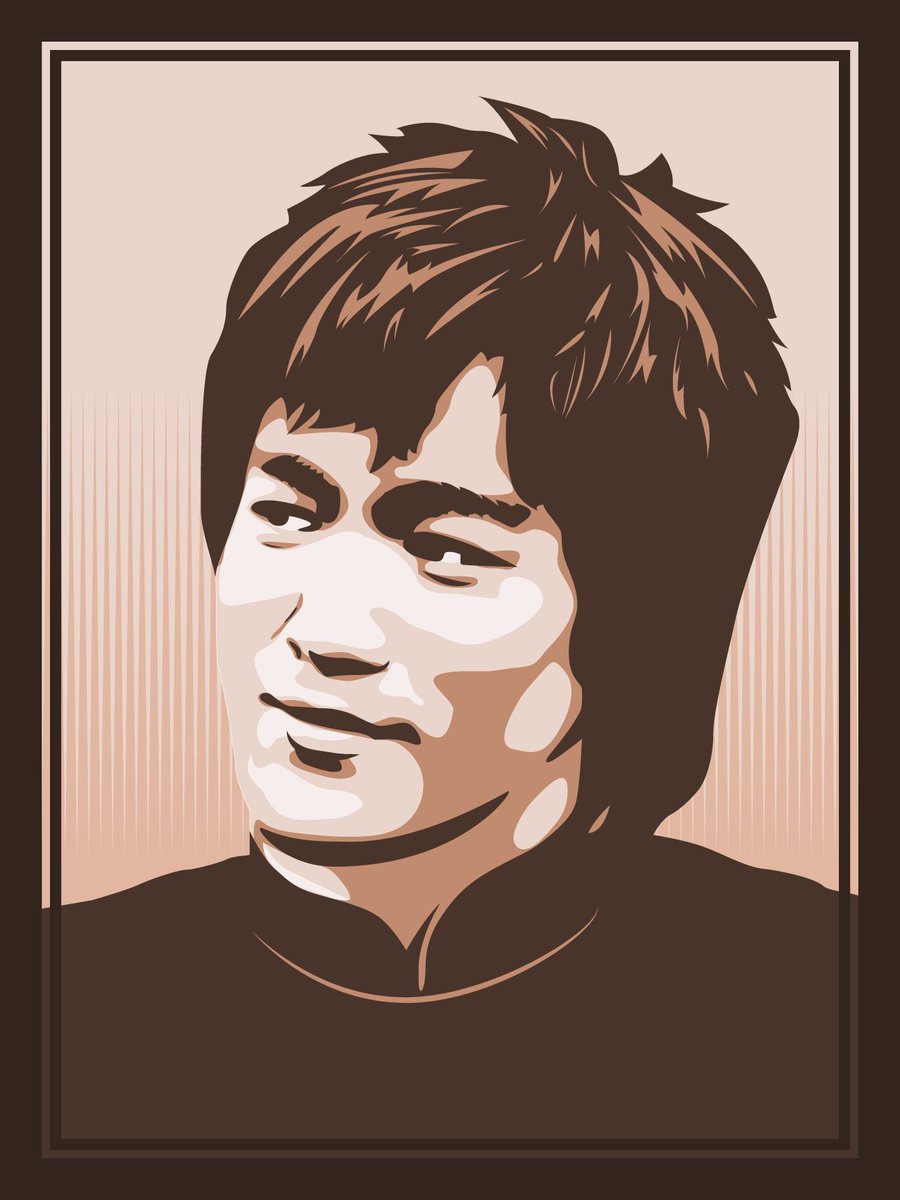 TheS2Life's tweet photo. Stencil-styled #portrait of martial artist #BruceLee https://t.co/JkzawIp79g