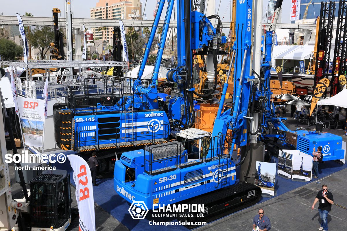 Great pic! <a href="/SoilmecSpa/">Soilmec</a> SR-145 and SR-30 EVO on display at <a href="/conexpoconagg/">CONEXPO-CON/AGG</a>. <a href="/CBOMagazine/">Construction Business Owner Magazine & Media</a> <a href="/constructdive/">Construction Dive</a> bit.ly/CESNewRigs