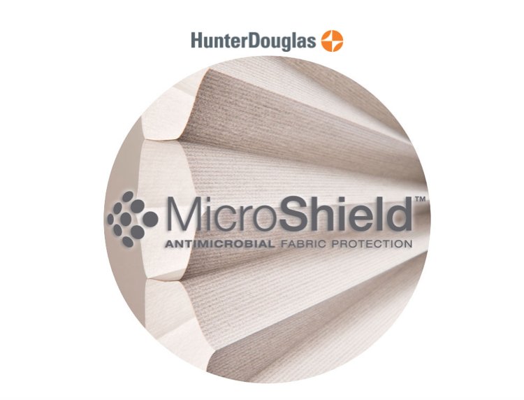 MicroShield™ provides #antimicrobialfabric protection that resists the growth of mold, mildew and bacteria. <a href="/HunterDouglas/">Hunter Douglas</a>