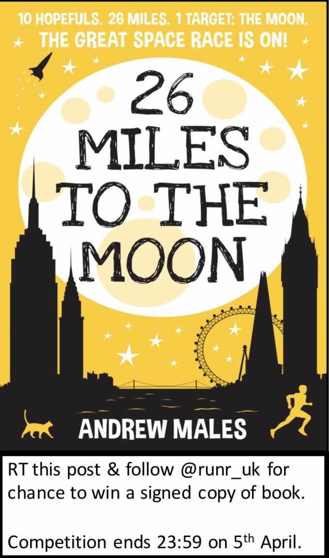 runr_uk's tweet photo. Ends tonight! RT this post &amp; follow us for chance to win a signed copy of @andrewdmales '26 Miles To The Moon'. #ukrunchat #competition https://t.co/xoZMU1iWdW