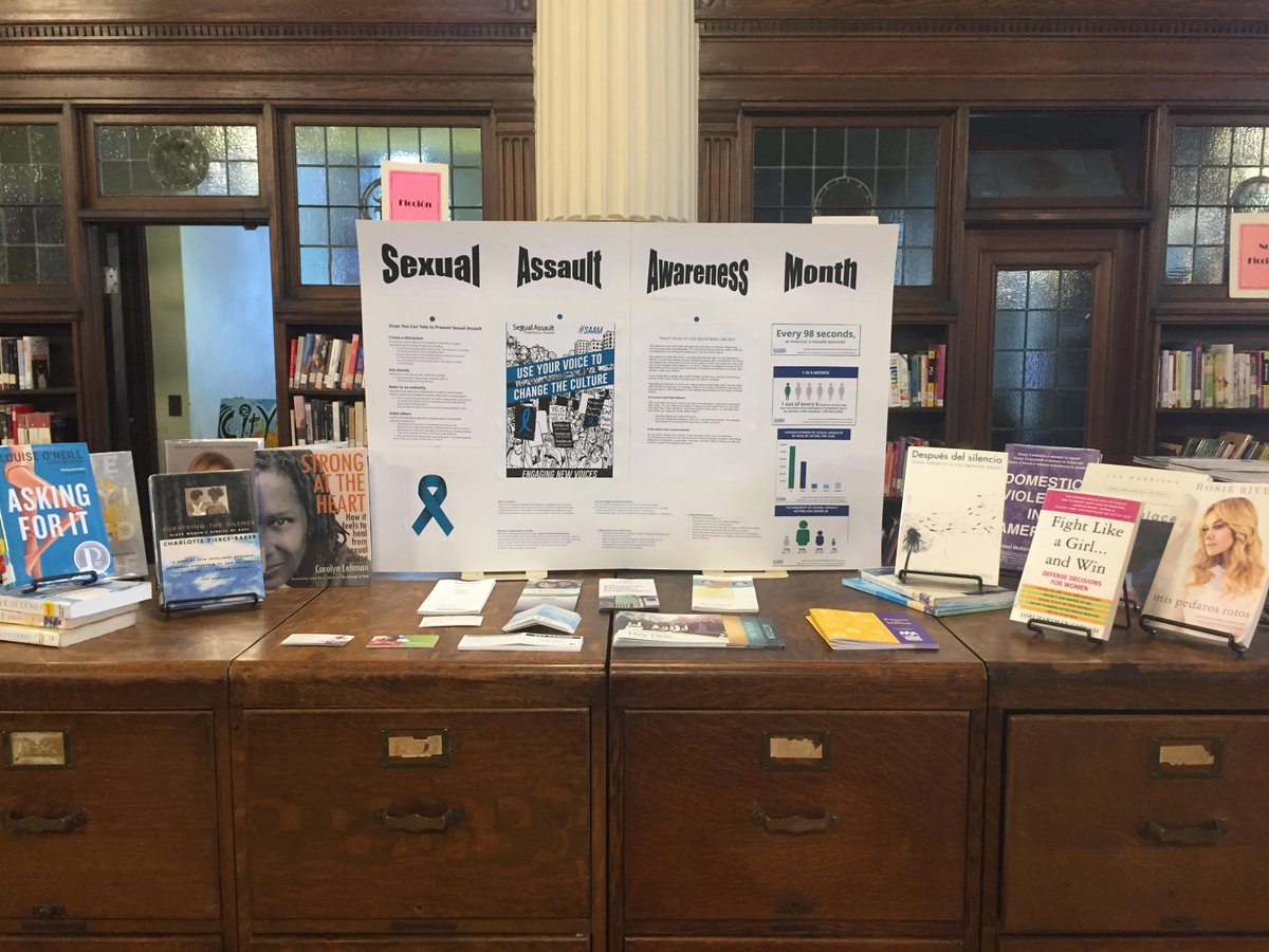 Knight's display for Sexual Assault Awareness month (put together by Sissy Rosso). Check it out when you stop by!